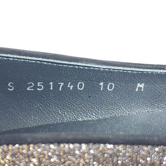 Stuart Weitzman Women's US10M Black Metallic Iridescent Glitter Ballet Flats - Picture 14 of 16